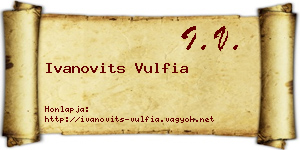 Ivanovits Vulfia névjegykártya